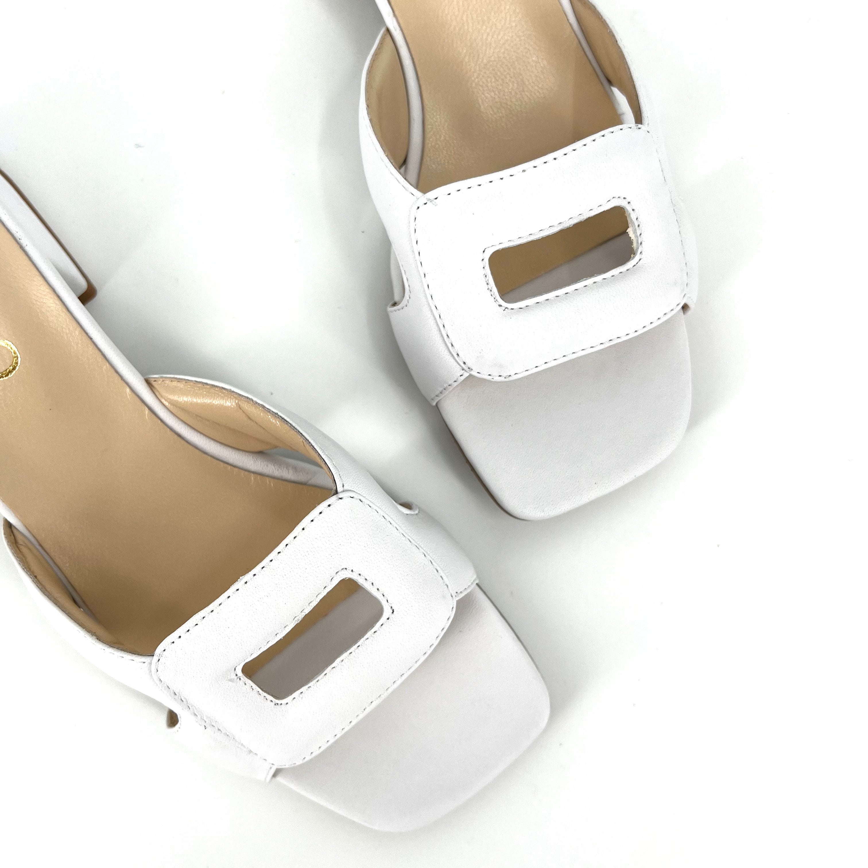 The Rectangle Slide Sandal in White