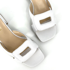 The Rectangle Slide Sandal in White