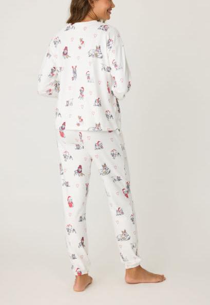 The Candy Canes Dog PJ Set in Ivory