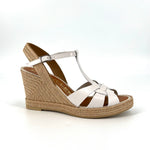 Load image into Gallery viewer, The Interlock T-Strap Espadrille in Off White
