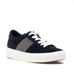 Load image into Gallery viewer, The Lace Sneaker with Chain Detailing in Navy
