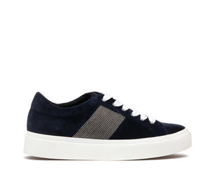 The Lace Sneaker with Chain Detailing in Navy