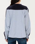 Load image into Gallery viewer, The Mixed Media Cardigan in Navy
