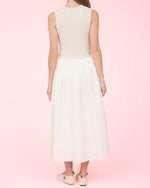 Load image into Gallery viewer, The Knit Mixed Media Dress in Cream
