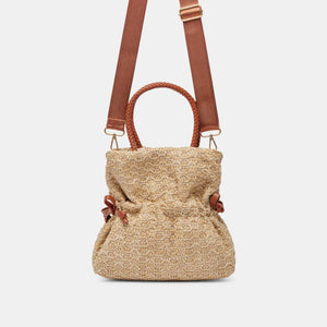 The Raffia Cinch Handbag in Natural