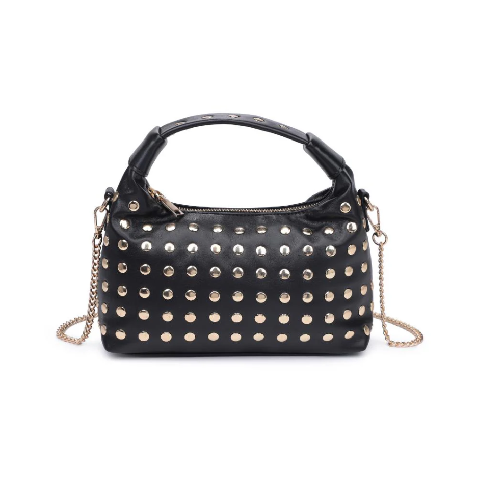 The Gold Stud Crossbody in Black