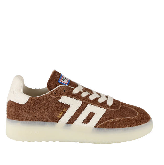 The Gum Sole Suede Retro Sneaker in Brown White