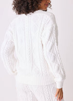 Load image into Gallery viewer, The Chenile Cable Vneck in Ivory
