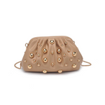 Load image into Gallery viewer, The Gold Stud Clutch in Nude
