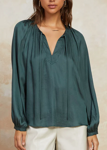 The Long Sleeve Blouse in Forest Green