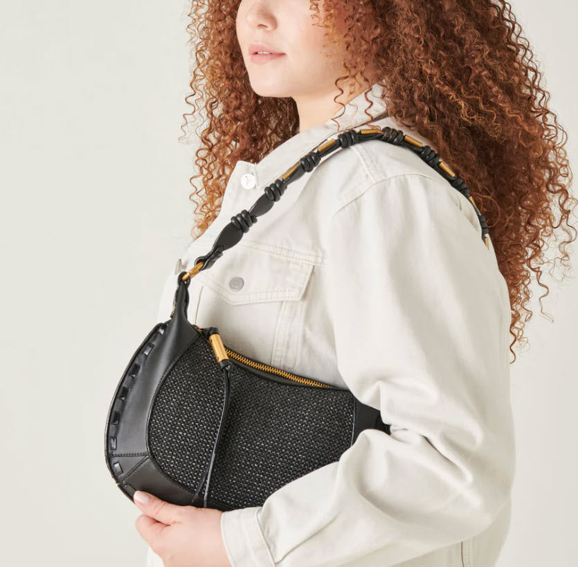 The Mixed Media Shoulder Bag in Black