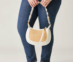 Load image into Gallery viewer, The Mixed Media Shoulder Bag in Natural
