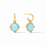 Load image into Gallery viewer, The Honeybee Hoop and Charm in Capri Blue
