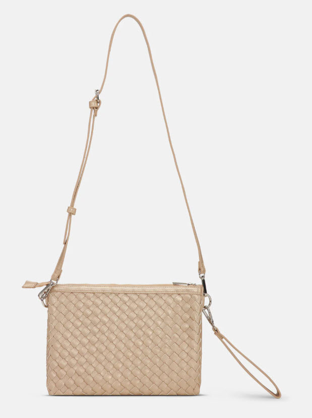 The Woven Crossbody in Gold