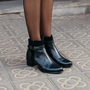 The Belted Ankle Bootie in Black