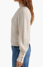 Load image into Gallery viewer, The Cable Mock Neck in Oat Heather
