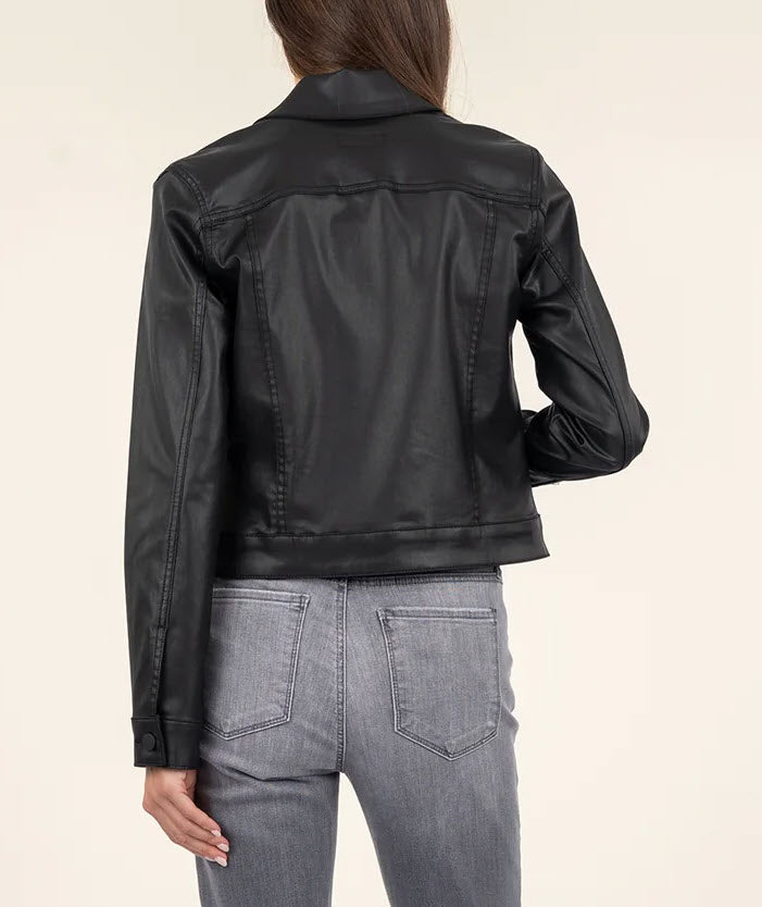 The Coated Denim Jacket in Black