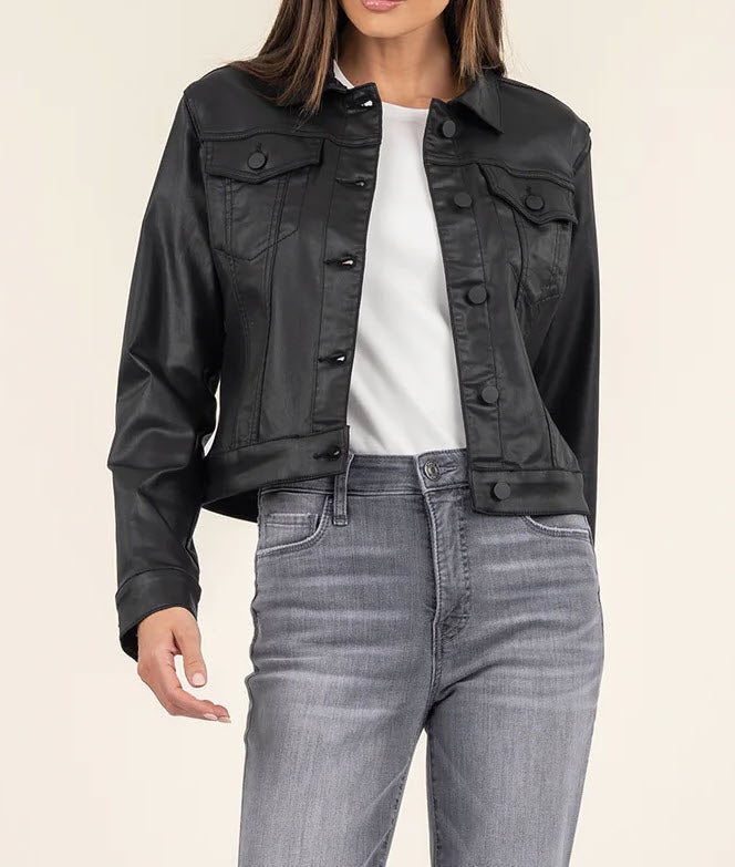 The Coated Denim Jacket in Black