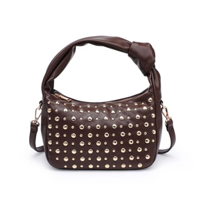 The Gold Stud Crossbody in Espresso