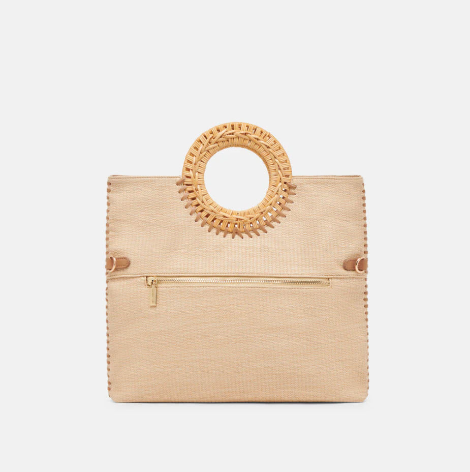The Rattan Handle Clutch in Natural