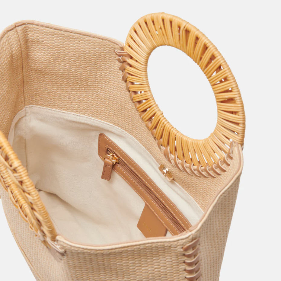 The Rattan Handle Clutch in Natural