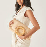 Load image into Gallery viewer, The Rattan Handle Clutch in Natural
