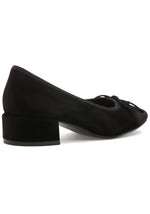 Load image into Gallery viewer, The Low Heel Pump with Bow in Black
