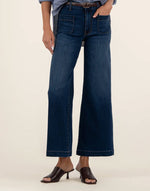 Load image into Gallery viewer, The High Rise Patch Pocket Jean in Dark Denim

