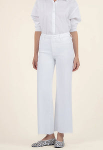 The Crop Wide Leg in White