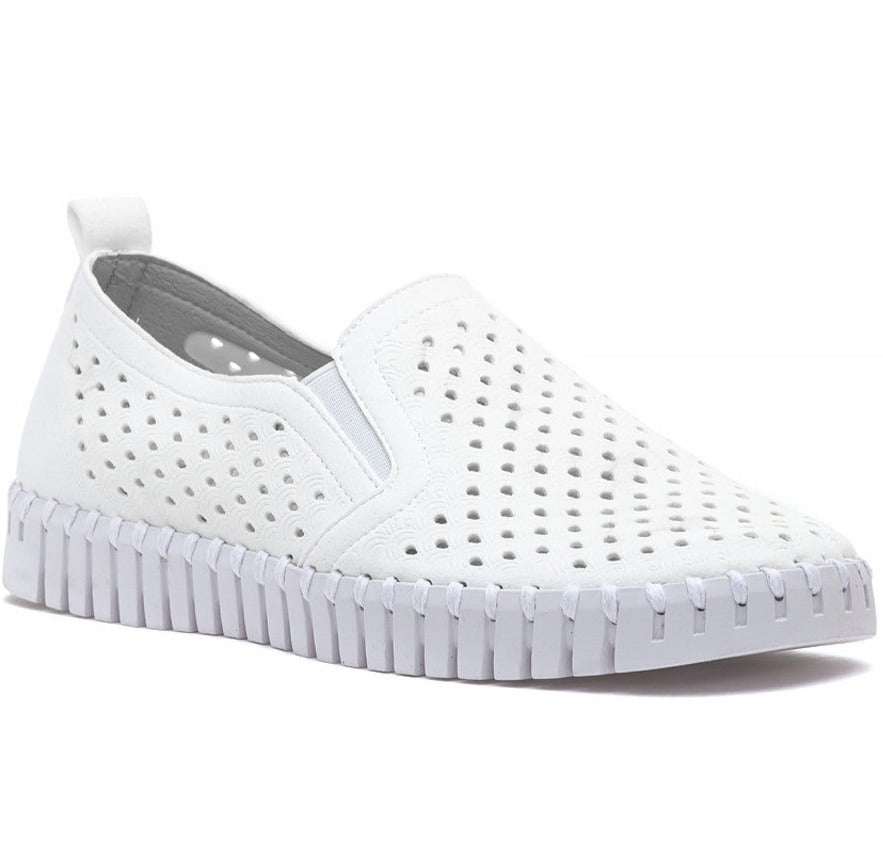 Copy of Tulip 140 - The Perforated Slip-On with Gore in White
