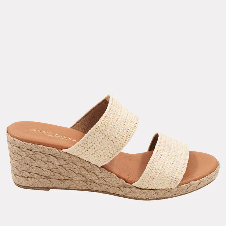 The Raffia Elastic 2 Band Espadrille in Natural