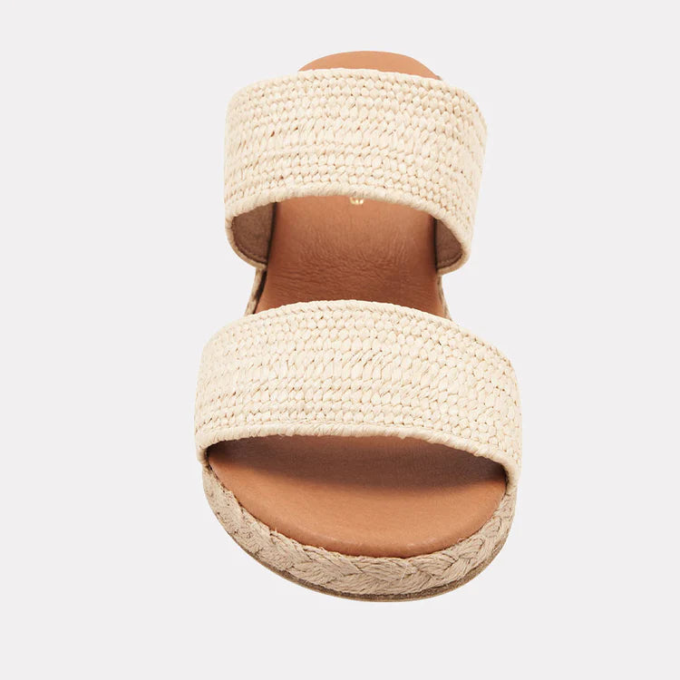 The Raffia Elastic 2 Band Espadrille in Natural