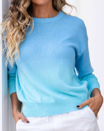 Load image into Gallery viewer, The Ombre Crew Sweater In Blue

