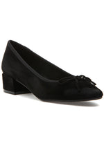 Load image into Gallery viewer, The Low Heel Pump with Bow in Black
