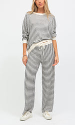 Load image into Gallery viewer, The Nautical Stripe Pullover in Onyx/Ivory
