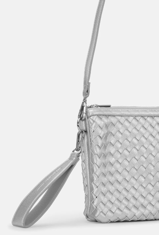 The Woven Crossbody in Silver