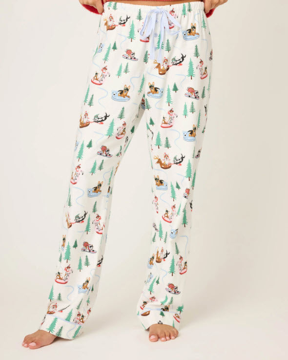 The Ski Dog Flannel Pant in White