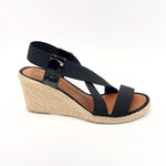 Load image into Gallery viewer, The Elastic Espadrille Sandal in Black
