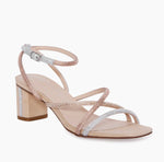 Load image into Gallery viewer, The Block Heel Pave Sandal in Multi Metallic
