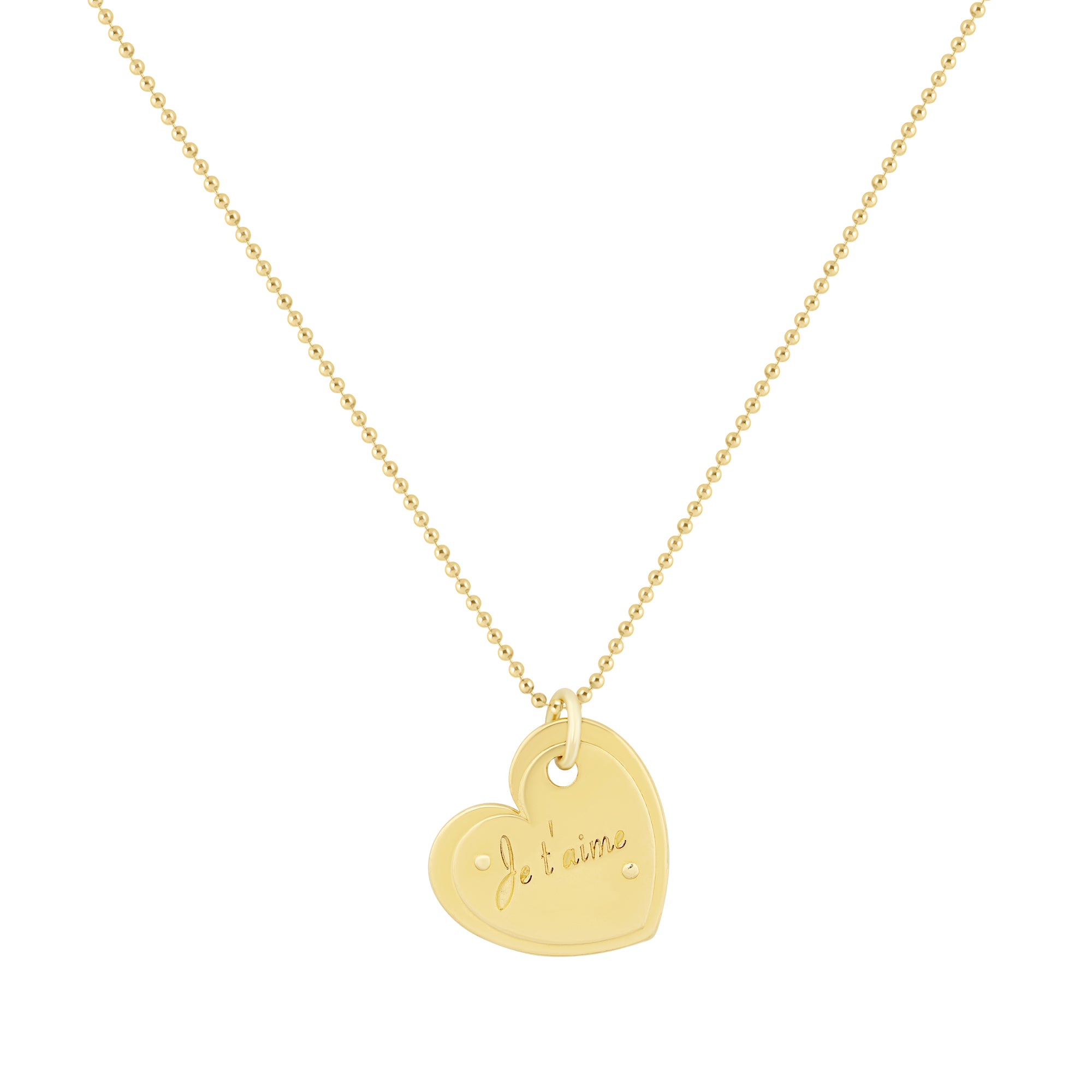 The Heart Je T'Aime Necklace in Gold