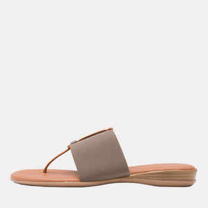 The Elastic Thong Sandal in Taupe