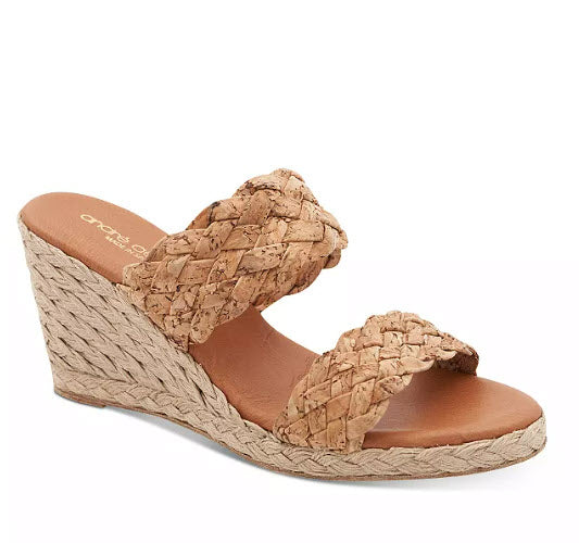 The Dual Braided Band Mid Espadrille in Cork