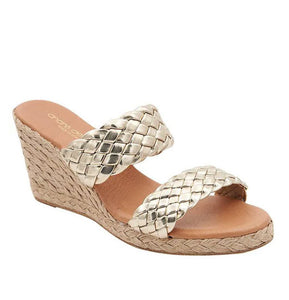 The Dual Braided Band Mid Espadrille in Platino