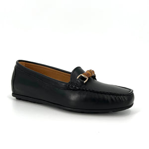 The Moccasin with Bamboo Bit in Black