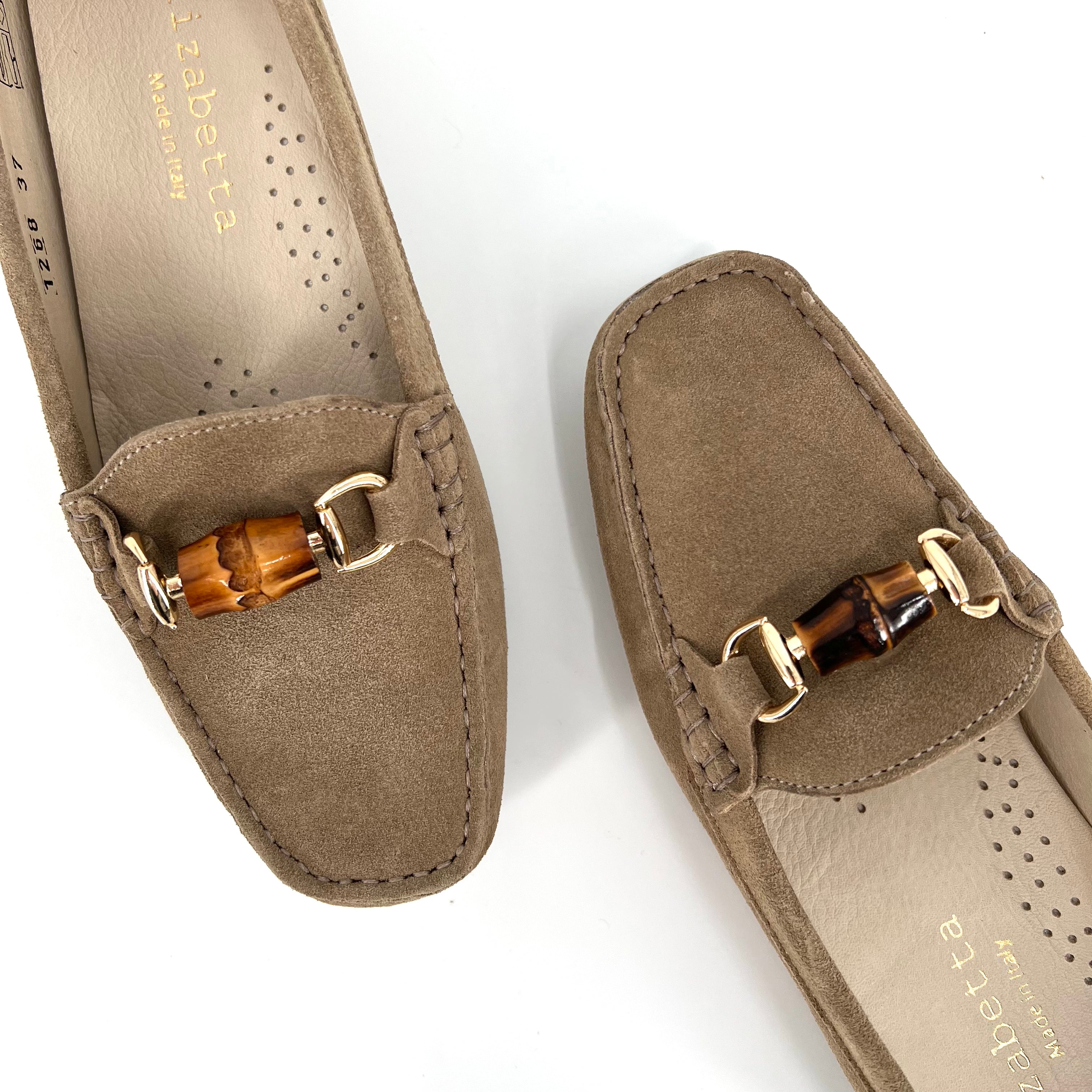 The Moccasin with Bamboo Bit in Sabbia