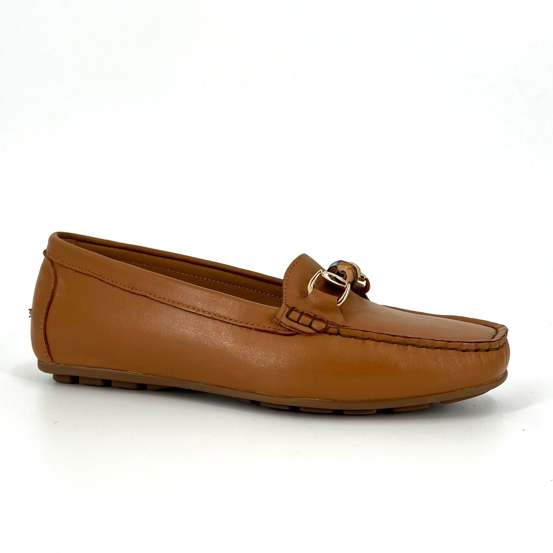 The Moccasin with Bamboo Bit in Tan