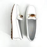 Load image into Gallery viewer, The Moccasin with Bamboo Bit in White
