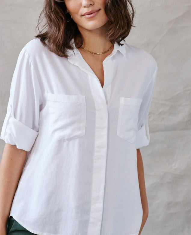 The Split Back Button Down in White
