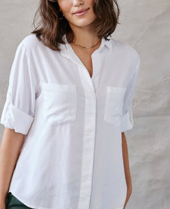 The Split Back Button Down in White