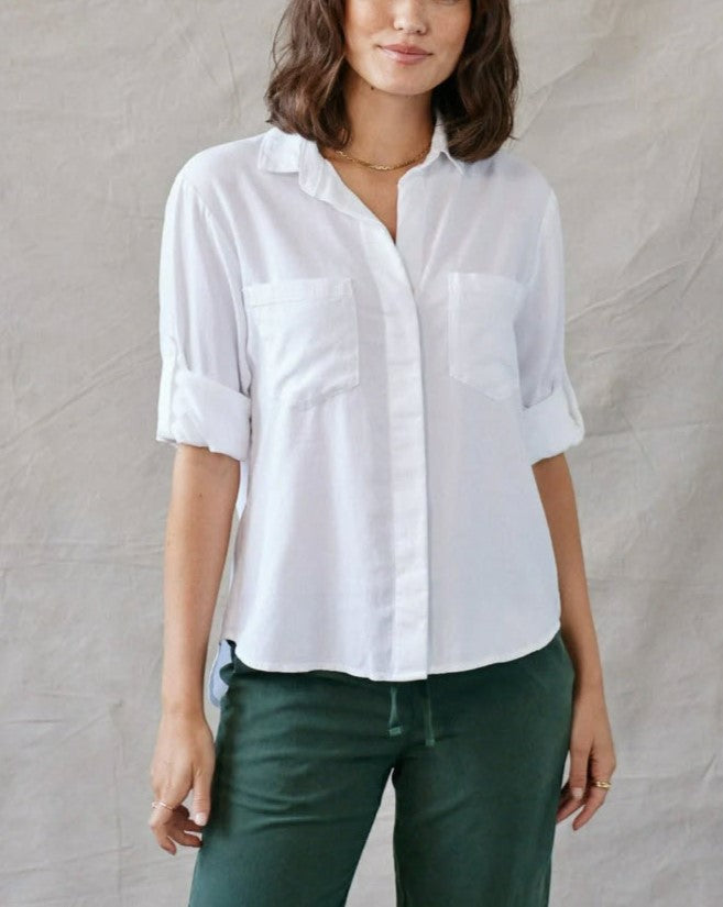 The Split Back Button Down in White